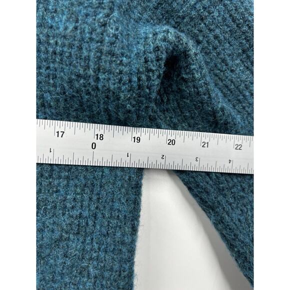 Madewell Sweater‎ Womens Wafflestitch Turtleneck Wool Alpaca Blue Size Medium - Picture 6 of 7
